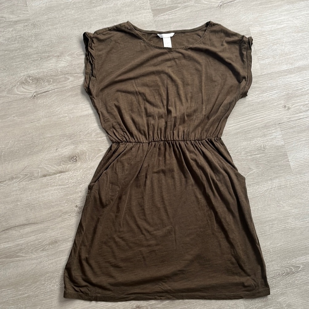 Forest Green Mini Dress with Pockets